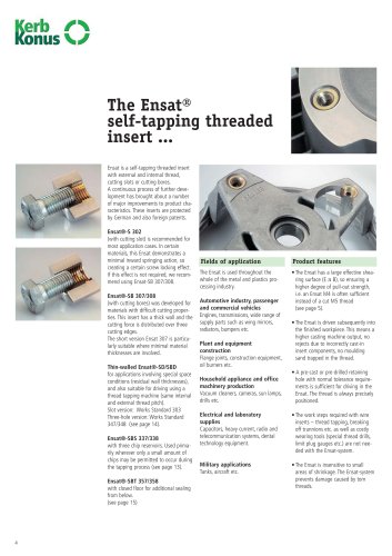 The Ensat® self-tapping threaded insert ...