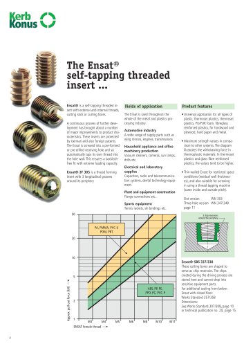 The Ensat® self-tapping threaded insert ...