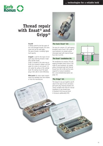 Thread repair with Ensat® and Gripp®