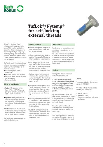 TufLok®/Nytemp® for self-locking external threads