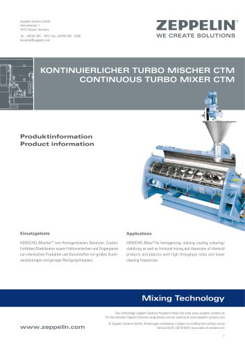 Zeppelin Continuous Turbo Mixer CTM