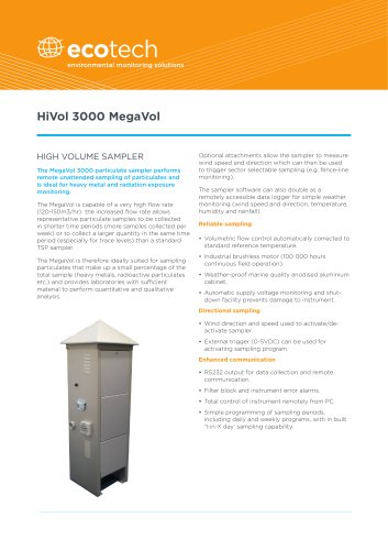 MegaVol 3000 Particulate sampler