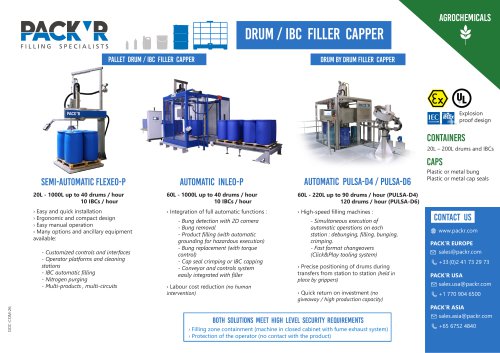 AGROCHEMICALS DRUM / IBC FILLER CAPPER