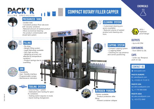 CHEMICALS COMPACT ROTARY FILLER CAPPER