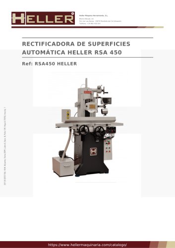 RECTIFICADORA DE SUPERFICIES AUTOMÁTICA HELLER RSA 450