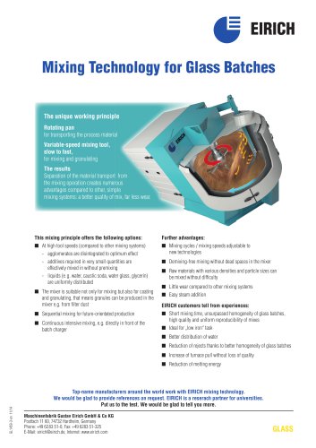 Mixing Technology for Glass Batches