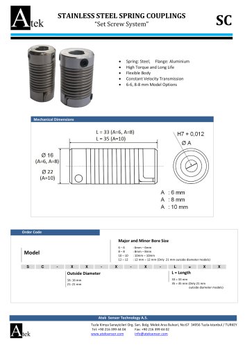 STAINLESS STEEL SPRING COUPLINGS SC