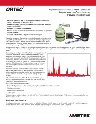 SGD-Planar Safeguards Radiation Detectors