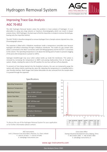 Hydrogen Removal System AGC 70-852