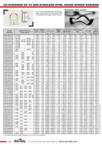 CN STANDARD XC 75 AND STAINLESS STEEL WAVED SPRING WASHERS