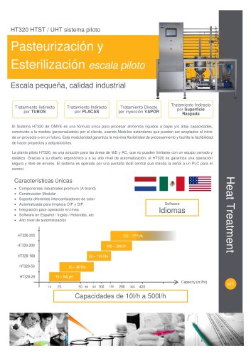 HT320 HTST / UHT sistema piloto