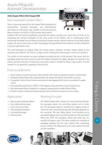 OMVE FS213 Asepto-Fill&reg; & FS214 Asepto-Fill&reg;