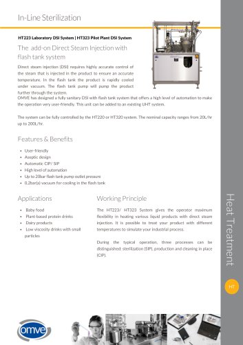 OMVE HT223 HT323 DSI Laboratory UHT