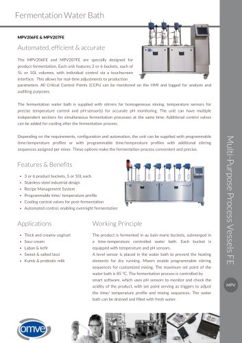 OMVE MPV206FE & MPV207FE Water Bath Pasteurizer &ndash; Fermentation Bath