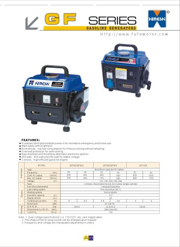 GF series gasoline generators