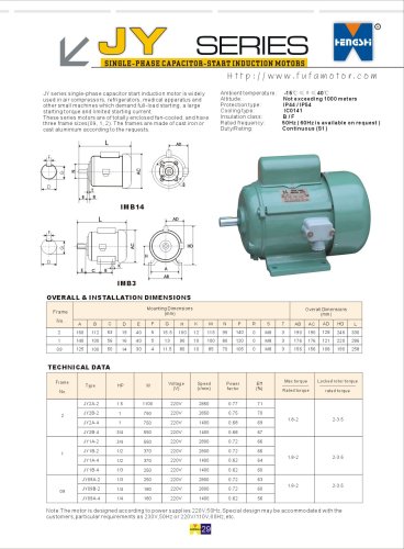 JY series single-phase capacitor-start induction motors