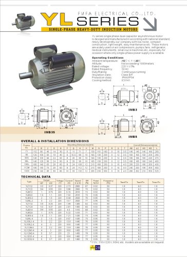 YL series single-phase two-value capactior motors