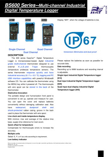 BS600 Series--Multi-channel Industrial Digital Temperature Logger