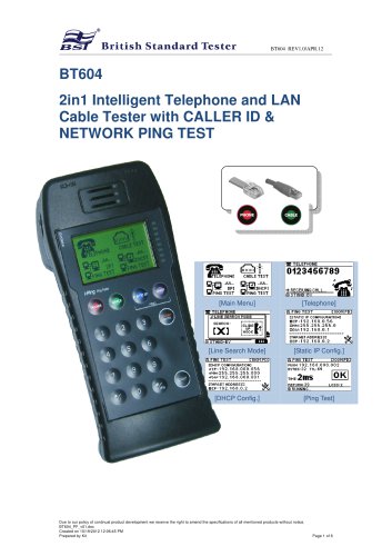 BT604-LAN Cable / Wire Tester