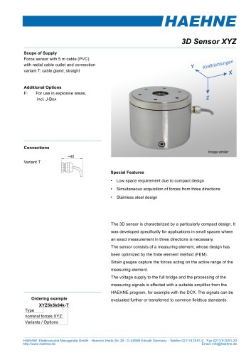 3 Axis Force Measuring Load Cell XYZ