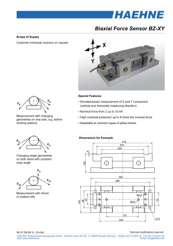 Biaxial Force Sensor BZ-XY