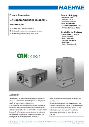 Busbox-C Fieldbus Amplifier CANopen