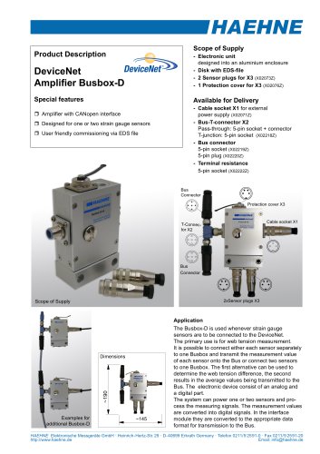 Busbox-D Fieldbus Amplifier DeviceNet