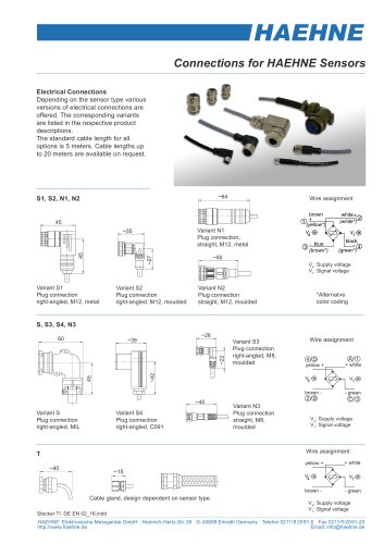 Connections for HAEHNE Sensors