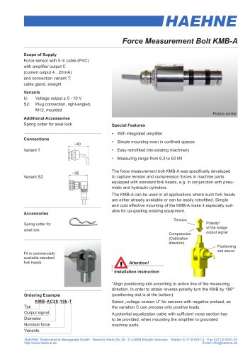 Force Measurement Load Pin KMB-A