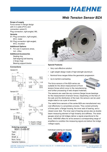 Force Measuring Bearing BZA