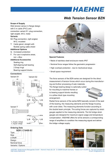 Force Measuring Bearing BZN