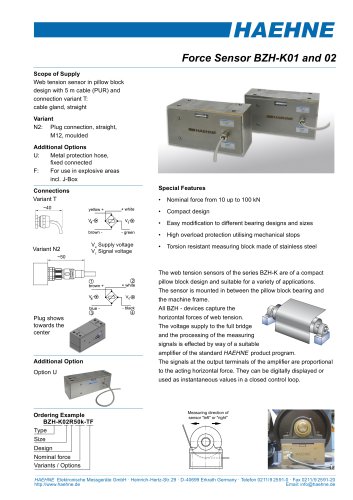 Force Measuring Block BZH-K01 / 02