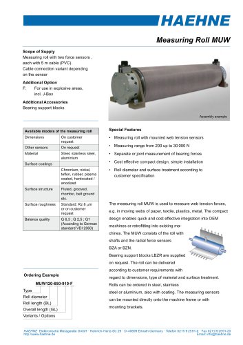 Measuring roll MUW