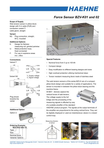 Pillow Block Sensor BZV-K01+02