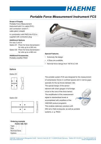 Portable Force Measurement Sensor FCS