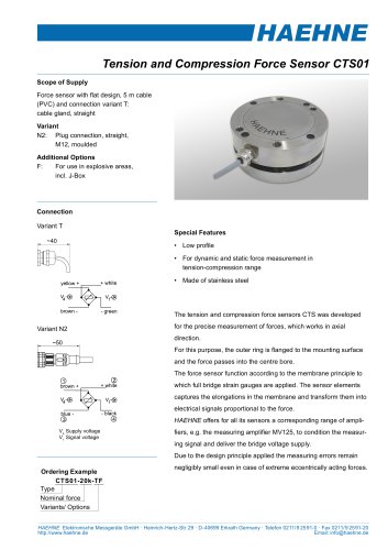 Tension and compression force sensor CTS01