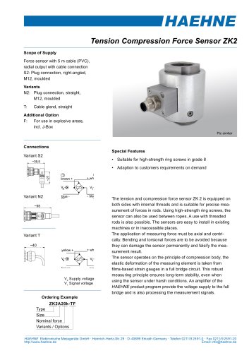 Tension and Compression Force Sensor ZK2