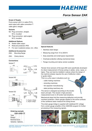 Tension Force Measuring Roll ZAK