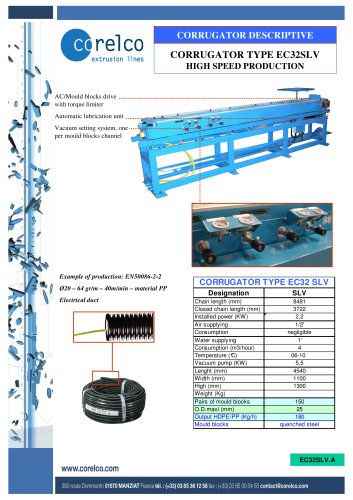 CORRUGATOR TYPE EC32SLV HIGH SPEED PRODUCTION