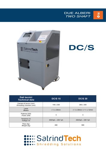 2 SHAFT INDUSTRIAL SHREDDER DC/S SERIES ELECTRIC DRIVE