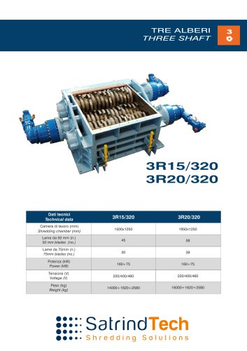 THREE SHAFT-SHREDDER-3R 320-HP SERIES-SATRINDTECH SRL