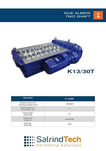 TWO SHAFT-CRUSHER-K13-30T SERIES-SATRINDTECH SRL