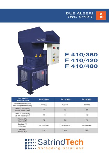 TWO SHAFT-SHREDDER-F 10HP SERIES-SATRINDTECH SRL