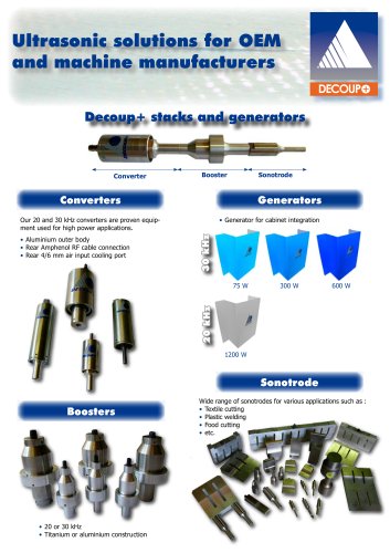 Ultrasonic solutions for OEM and machine manufacturers