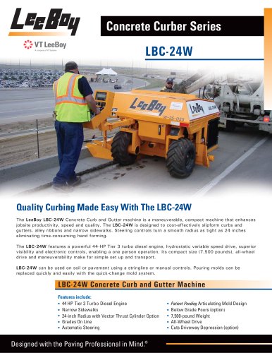 LBC-24W Concrete Curb and Gutter Machine