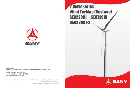 2.0 MW Series Wind Turbine [Onshore) SE8220III SE8720III y SE9320III-3 . y