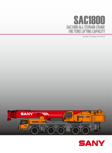 SANY SAC1800 180 Tons All-Tarrain Truck Crane