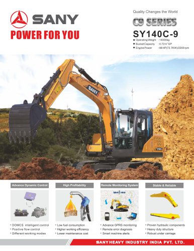 SANY SY140C-9 Hydraulic Excavator