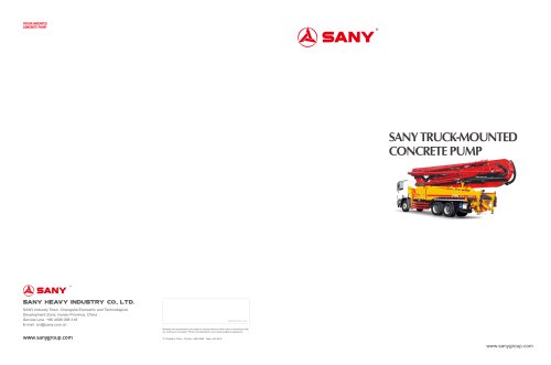 SANY SYG5271THB 38 Truck-mounted Concrete Pump