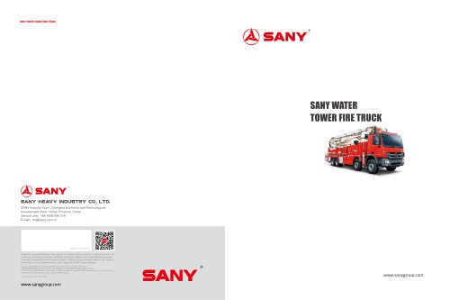 SANY WATE TOWER FIRE TRUCK